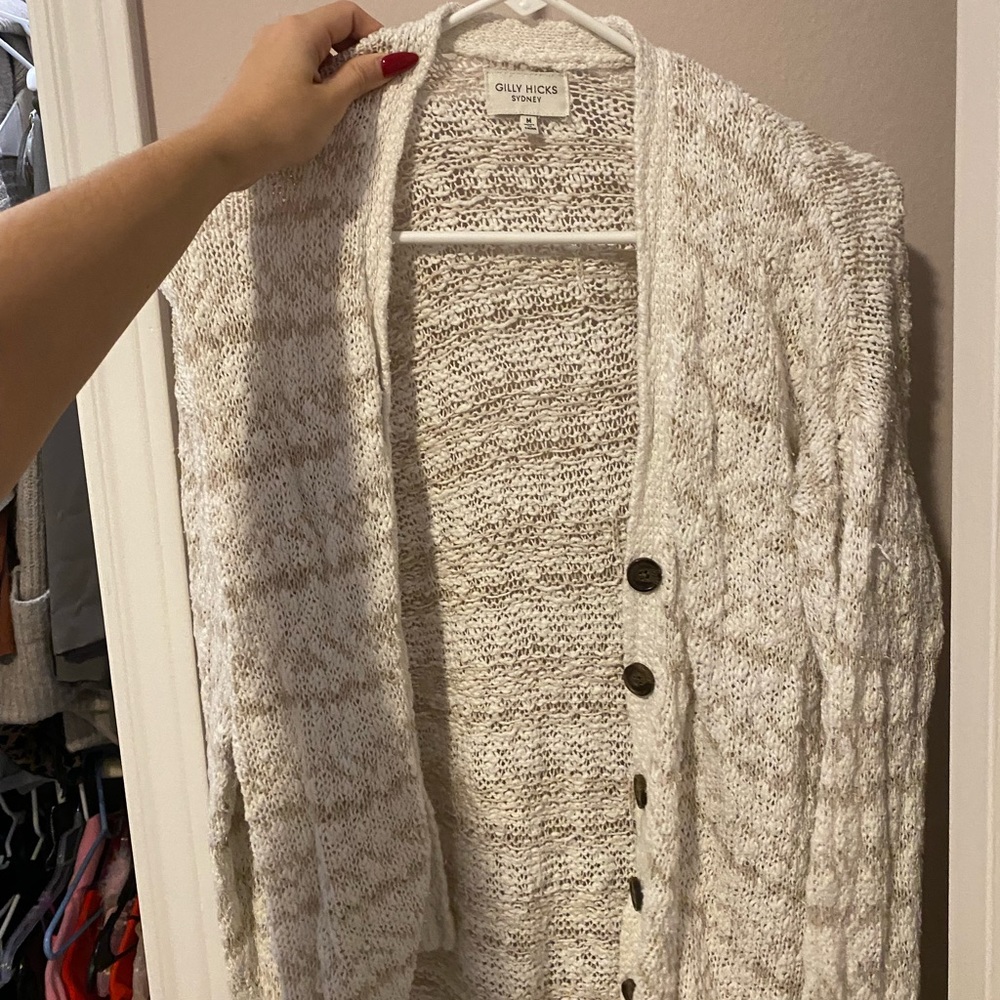 White knit sweater